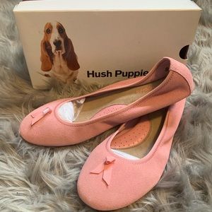 NIB pink suede ballet flats